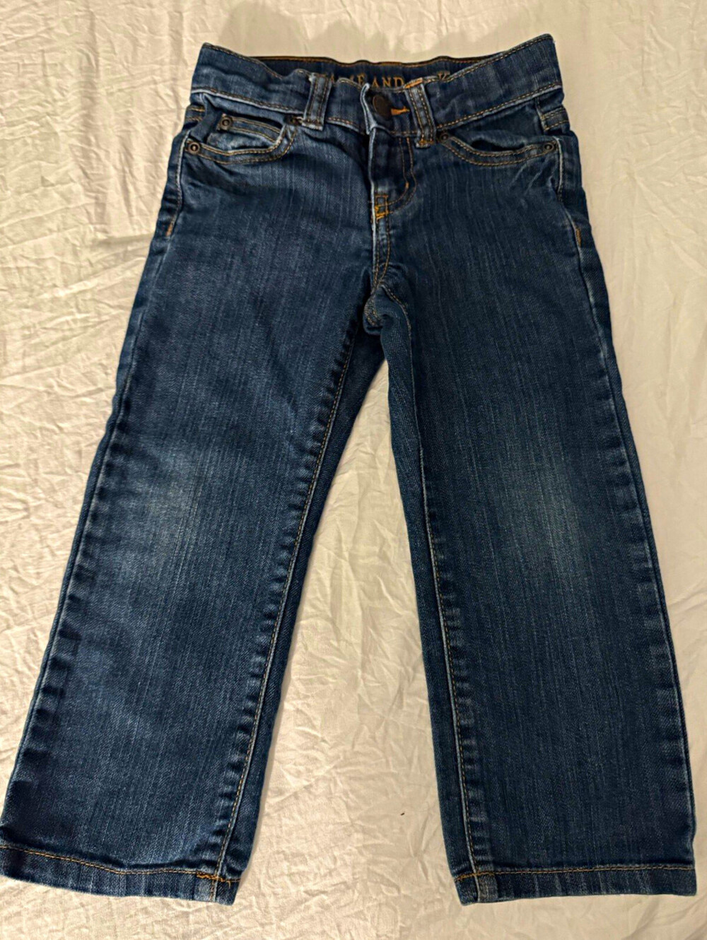 Janie and Jack Denim Straight Jeans Size 3 Blue Solid Button Zip
